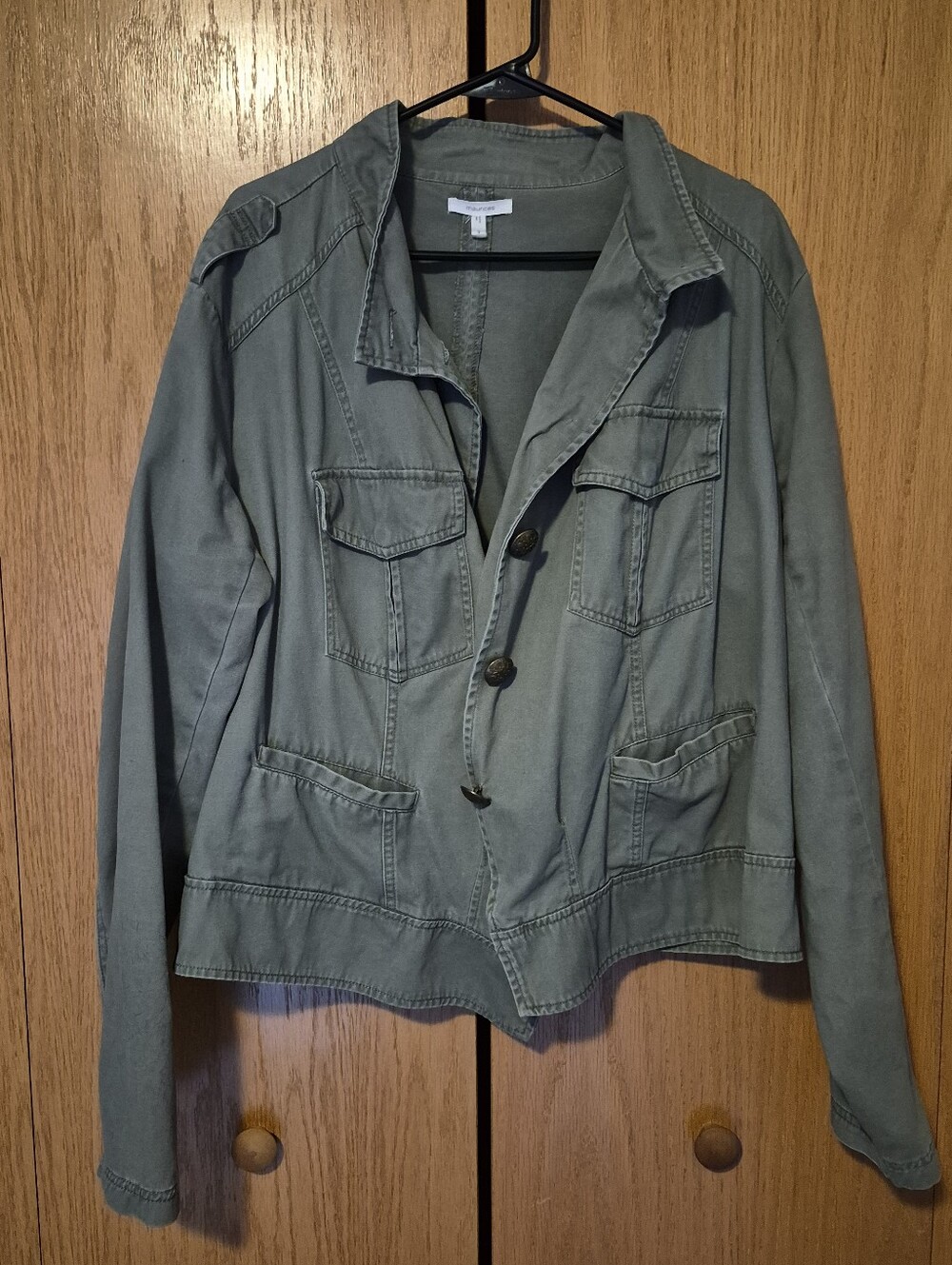 Maurices Women’s Olive Green Utility Jacket – Size 3X
